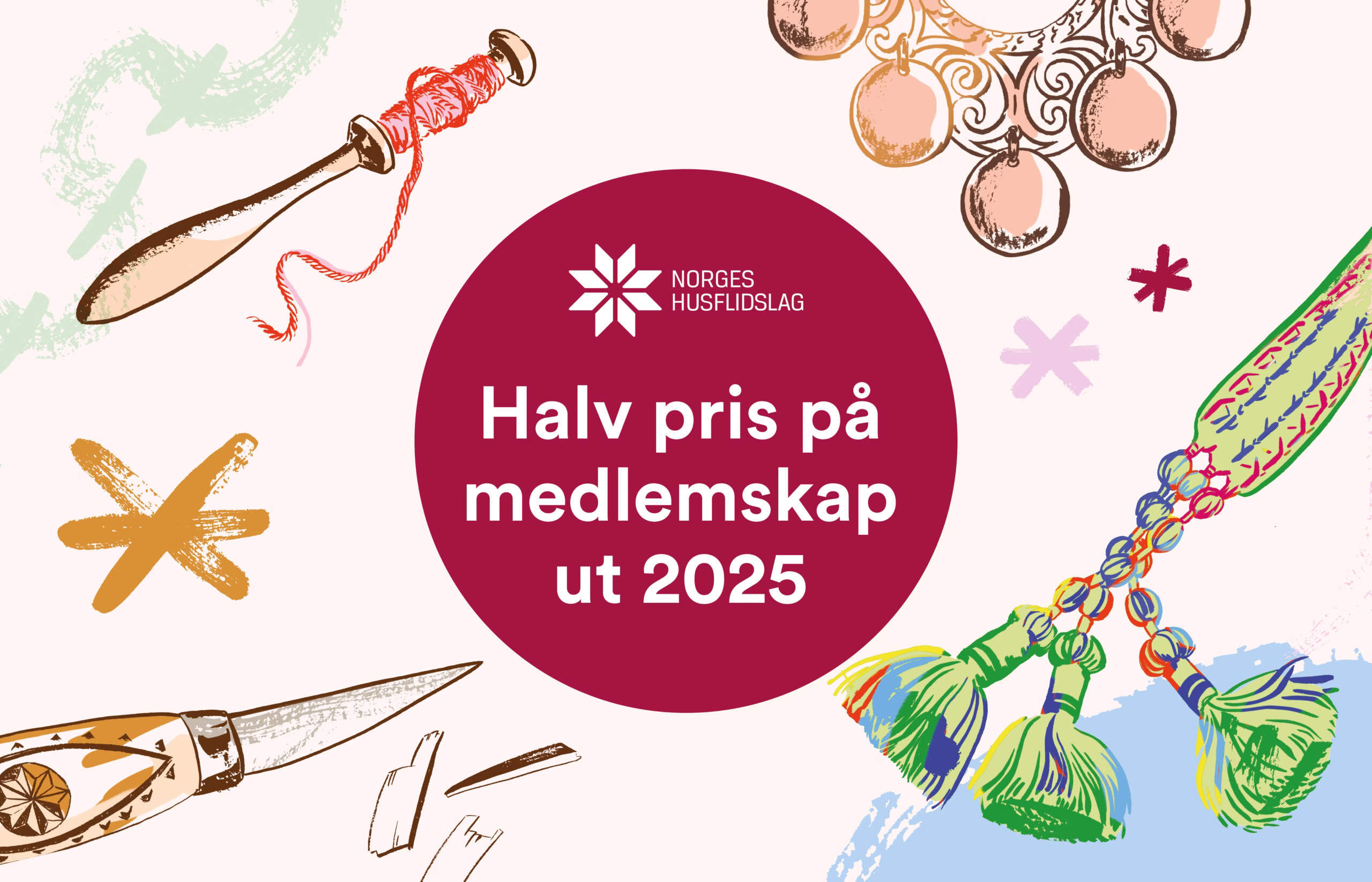 Halv pris på medlemskap i Norges husflidslag